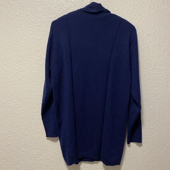 vtg merino wool sweater small classiques navy blue adult made in hong kong tt - Picture 7 of 13